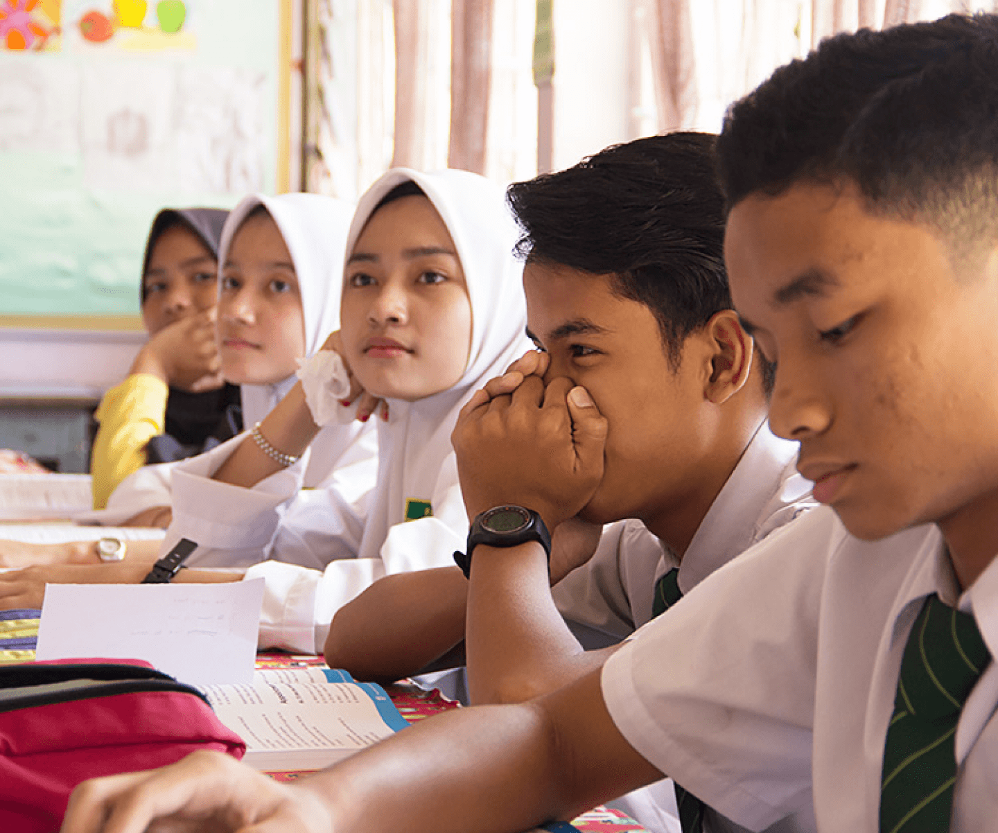 Malaysian students learning English